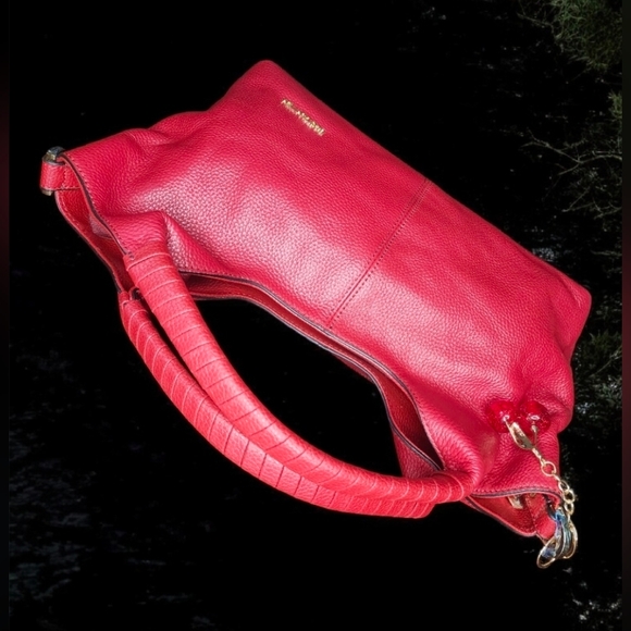 Bostanten Nevin Genuine Leather Satchel Hobo Top Handle Tote With  Cherry Charm - Picture 7 of 16